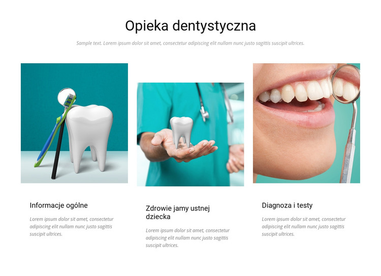 Opieka dentystyczna Szablon HTML