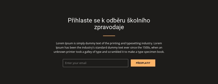 Přihlaste se k odběru našeho zpravodaje Šablona HTML
