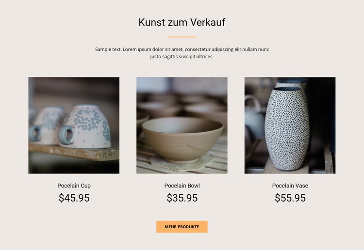 Kunst zum Verkauf Website Builder-Vorlagen