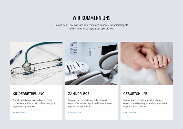Medizin Pflege Kind Website-Modell