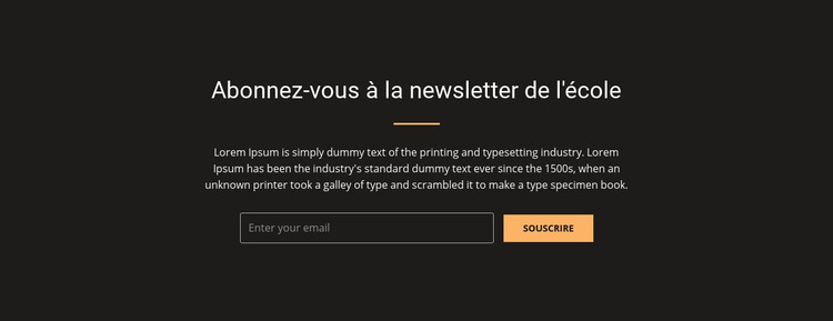 Abonnez-vous à notre newsletter Modèle HTML