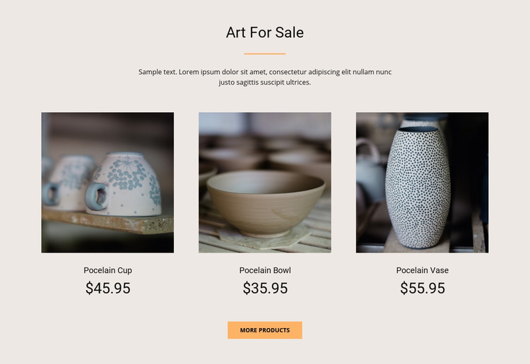 Art For Sale Homepage Design