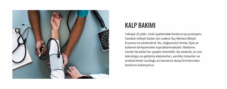 Bakım Kalp Web Sitesi Mockup'ı