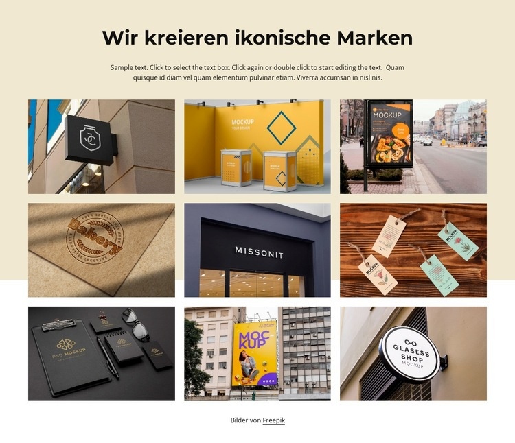 Portfolio der Digitalagentur Website Builder-Vorlagen