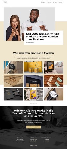 Kreativstes Website-Modell Für Wir Kreieren Ikonische Marken