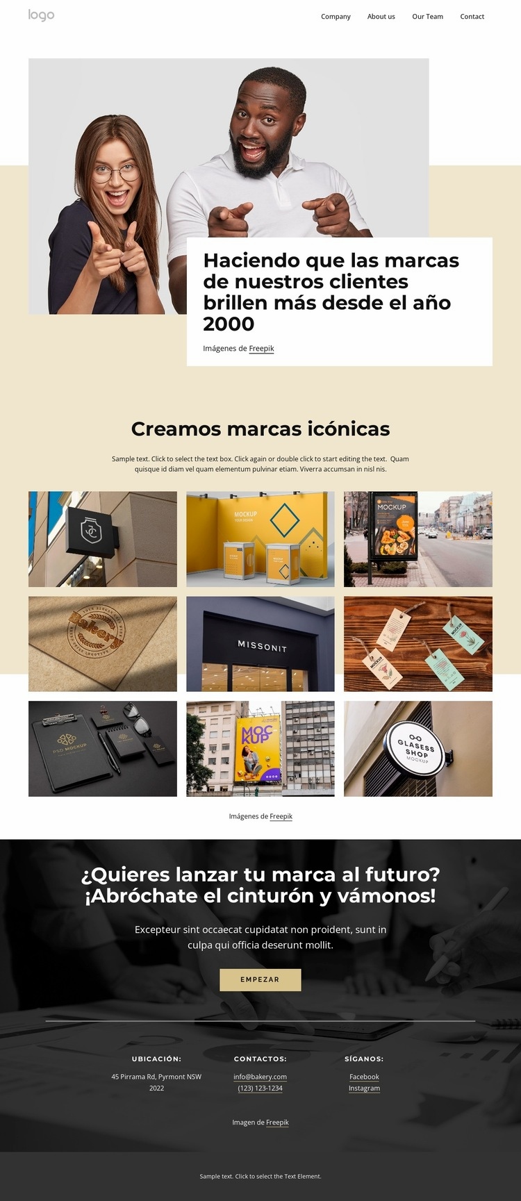 Creamos marcas icónicas Creador de sitios web HTML