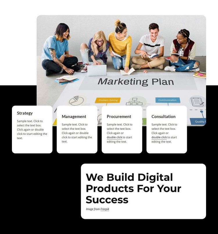 We build digital products for your success Homepage Design
