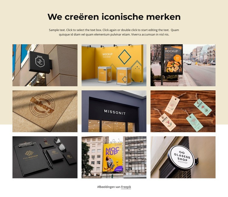 Portefeuille van digitale bureaus Website ontwerp