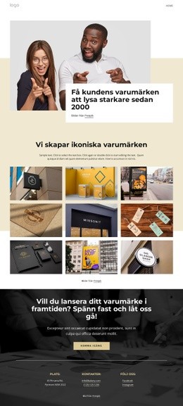 Vi Skapar Ikoniska Varumärken - HTML-Sidmall