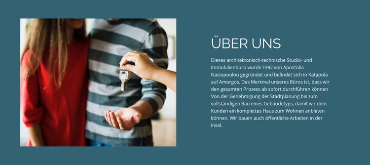 Über Immobilien Website-Modell