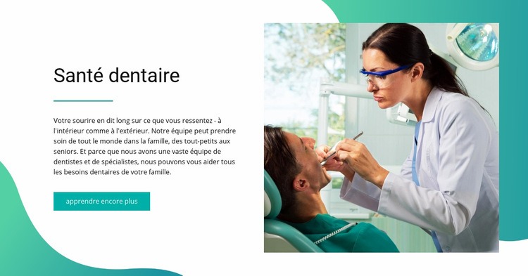 Santé dentaire Maquette de site Web