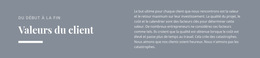 Valeurs Du Client - Modèle De Site Web Professionnel