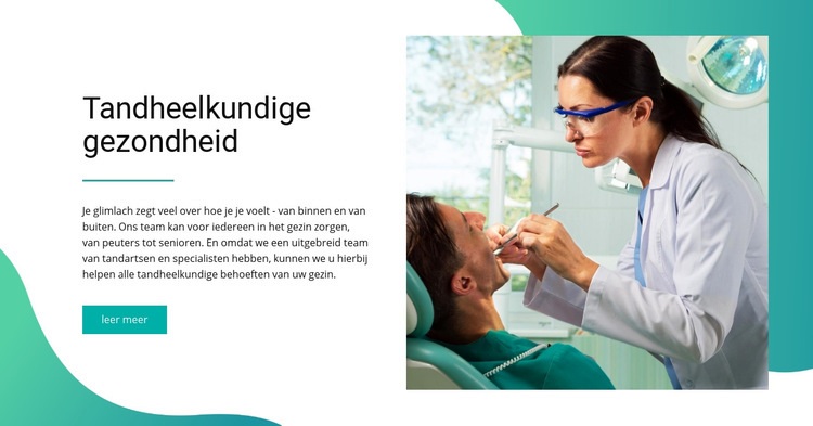 Tandheelkundige gezondheid Website ontwerp