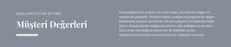Müşteri Değerleri Için Web Sayfası