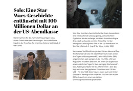 Star Wars Geschichte – Fertiges Website-Design
