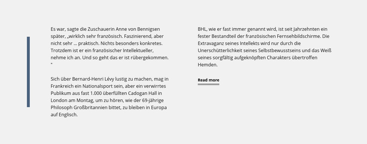 Klartext mit vertikaler Linie WordPress-Theme