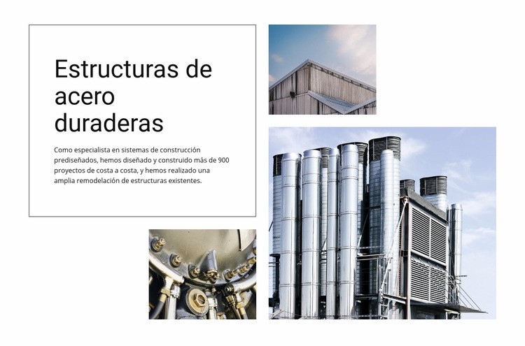 Estructuras de acero duraderas Maqueta de sitio web