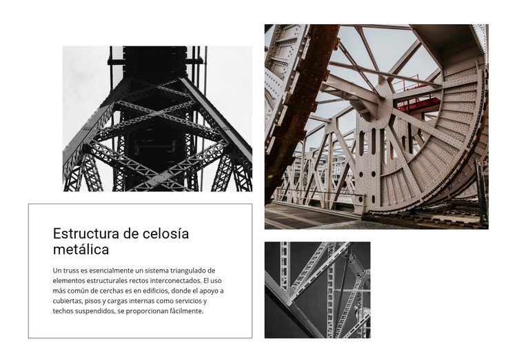 Estructura de celosía metálica Maqueta de sitio web