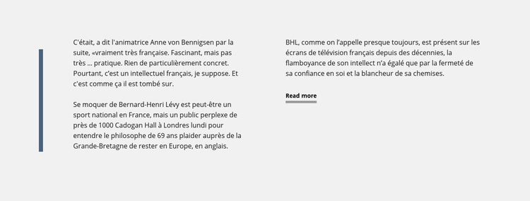 Texte brut avec ligne verticale Conception de site Web