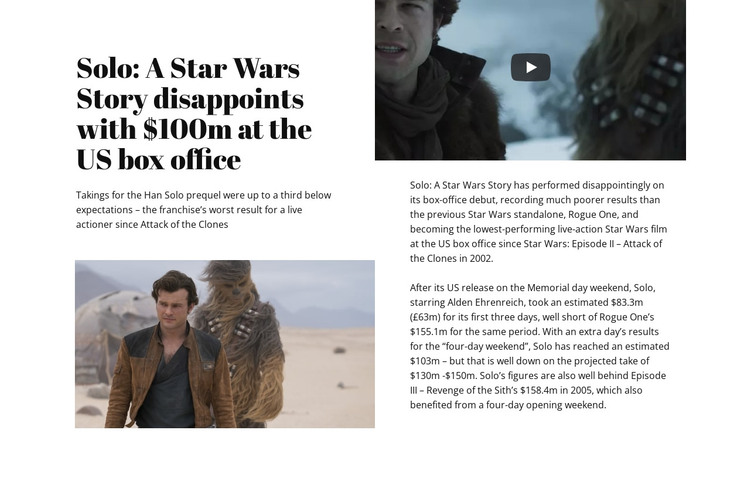 Star Wars Story HTML Template