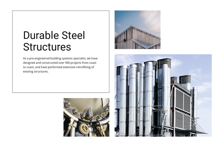 Durable Steel Structures One Page Template