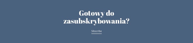 Gotowa subskrypcja Projekt strony internetowej