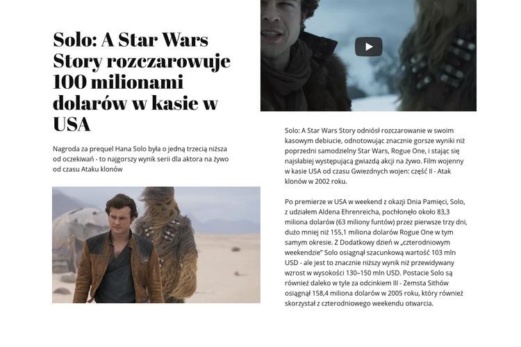 Star Wars Story Szablon witryny sieci Web