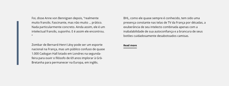 Texto simples com linha vertical Design do site