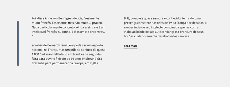 Texto simples com linha vertical Tema WordPress