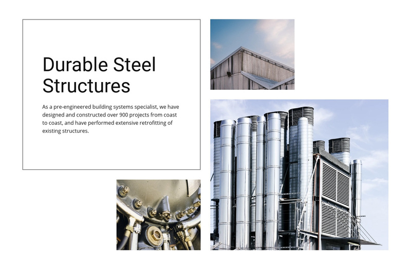 Durable Steel Structures Web Page Design
