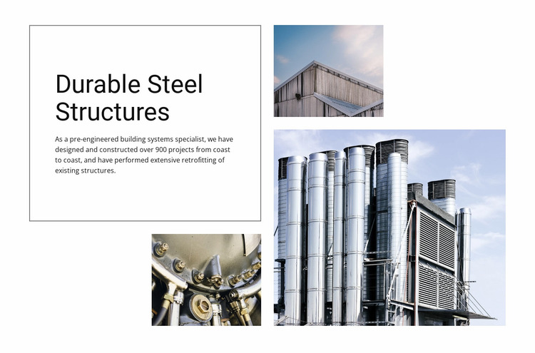 Durable Steel Structures Website Mockup