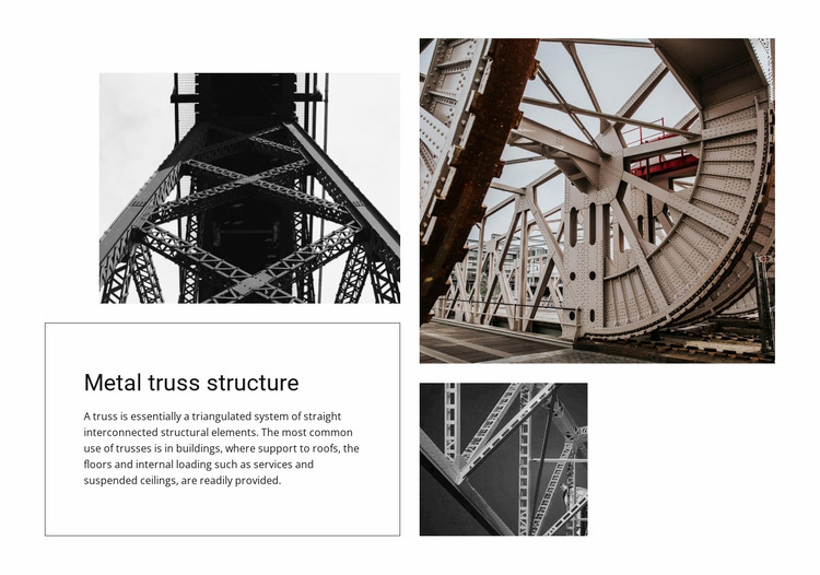 Metal truss structure Website Mockup