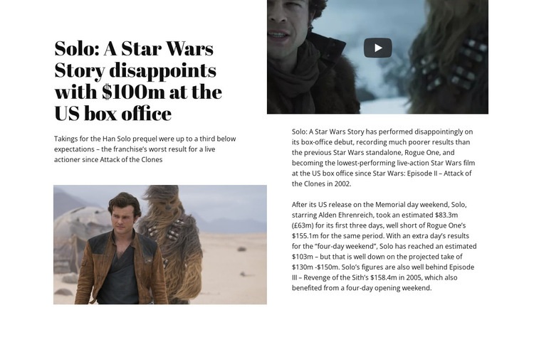 Star Wars Story Website Template