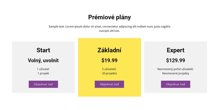 Plán tří cen Šablona HTML