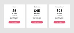 Simple Pricing Table HTML5 Template