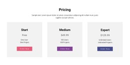 Modern Pricing Table HTML CSS Website Template