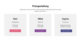 Moderne Preistabelle Google-Schriftarten