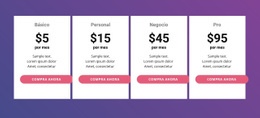 Tabla De Precios Con Colores Brillantes. - HTML Website Builder