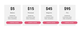 Tabla De Precios Con Colores Fuertes - Diseño De Sitios Web