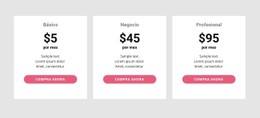 Tabla De Precios Simple Plantilla HTML5