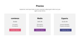 Tabla De Precios Moderna Plantilla De Sitio Web HTML CSS