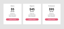 Tabla De Precios Simple - Tema De WordPress Y WooCommerce