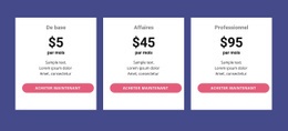 Tableau De Prix Classique - HTML Web Page Builder