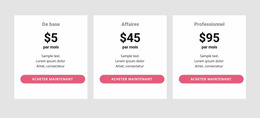 Tableau De Tarification Simple