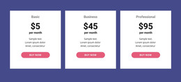 Classic Pricing Table