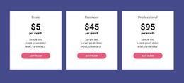 Classic Pricing Table - Html Code Example