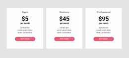 Simple pricing Table - Html Code Example by Nicepage