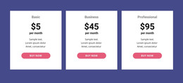 Classic pricing table - HTML Template by Nicepage