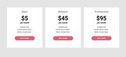 Simple Pricing Table Templates Html5 Responsive Free