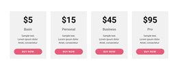 Pricing Table With Strong Colors Builder Joomla